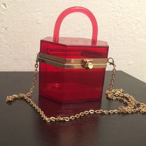 Clear Red Handbag